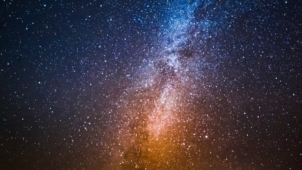 Milky way with million stars at night